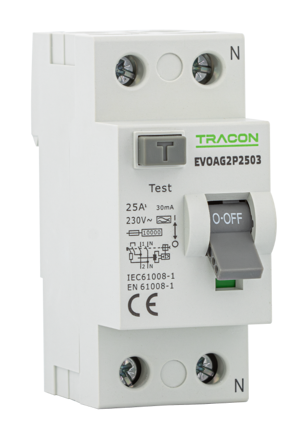 Tracon prúdový chránič, 2 pólový, 25A